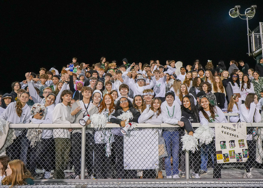 Students cheer in section