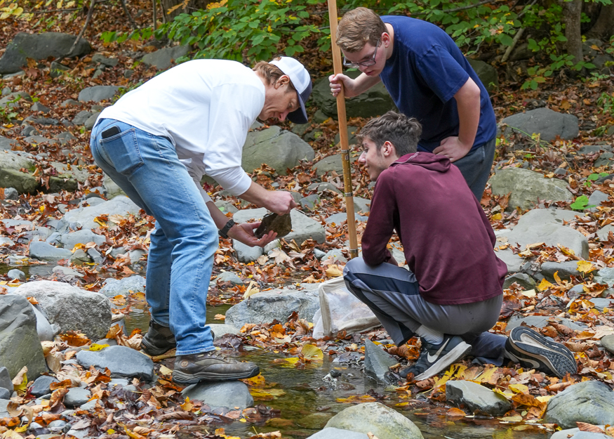 Students test stream health