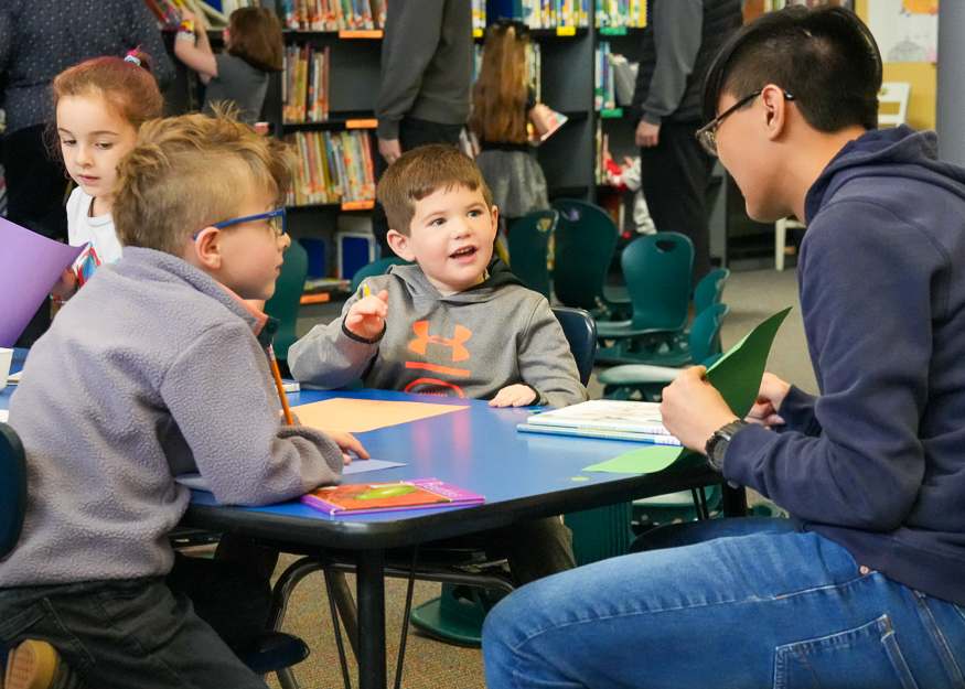 Students read together