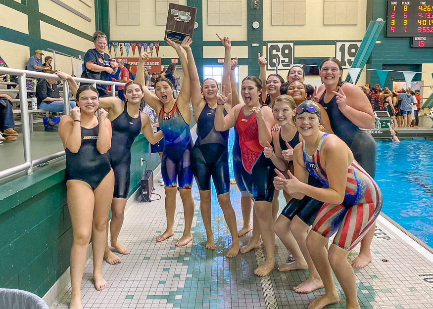 Group photo of girls swim team