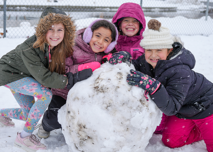 Students enjoy snowy recess