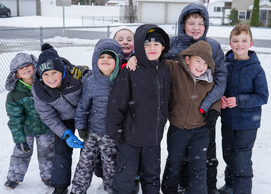 Students enjoy snowy recess