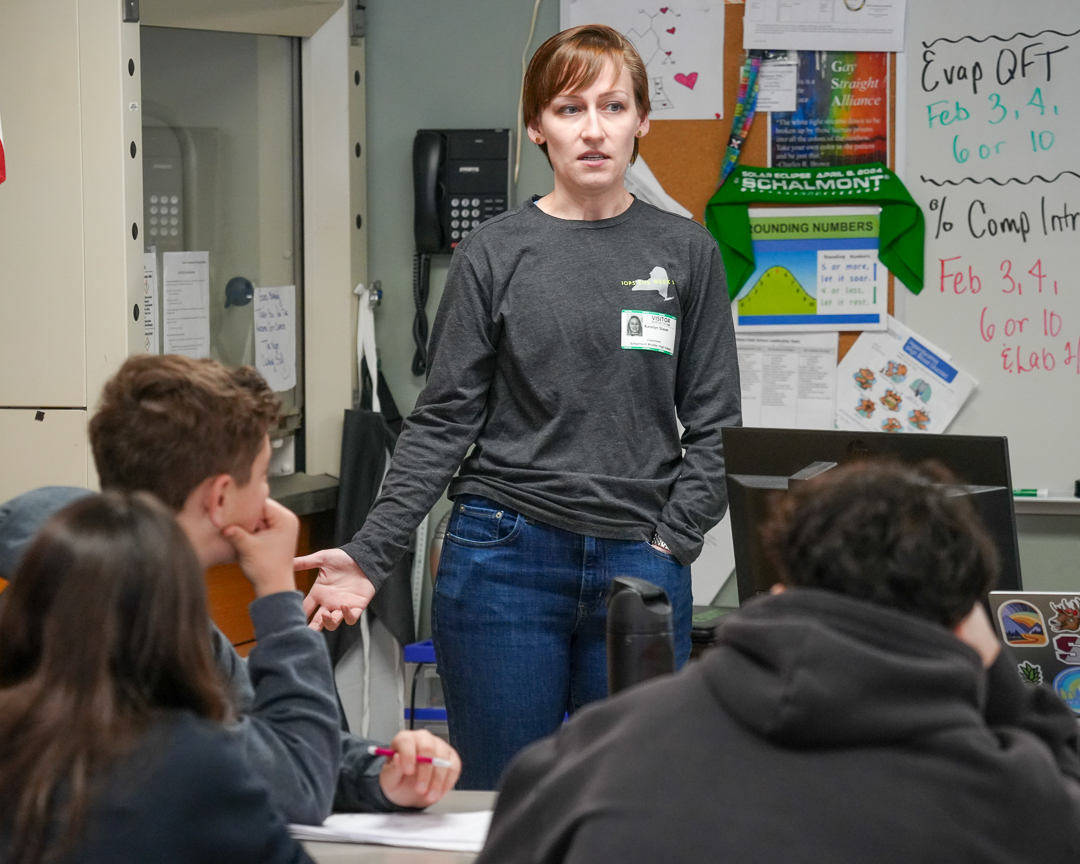 Speaker talks to class